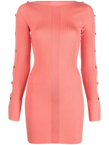 Patrizia Pepe - ribbed knit mini dress - women - Polyamide/Viscose - I - Pink