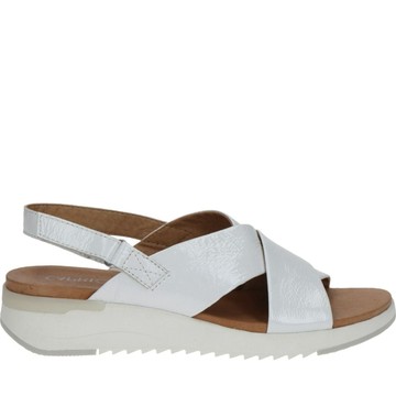 CAPRICE WHITE NAPLAK CASUAL OPEN SANDALS 白色女款鞋子