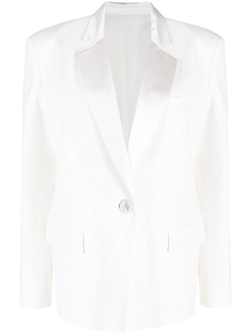 The Attico - single-breasted blazer - women - Virgin Wool/Spandex/Elastane/Silk/Cupro - 38 - White