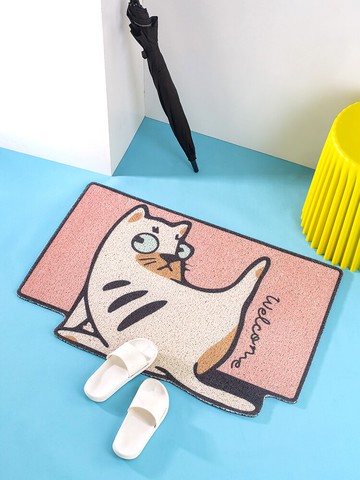 可愛卡通入戶門門口地墊進門腳墊家用玄關入門地毯可裁剪絲圈門墊