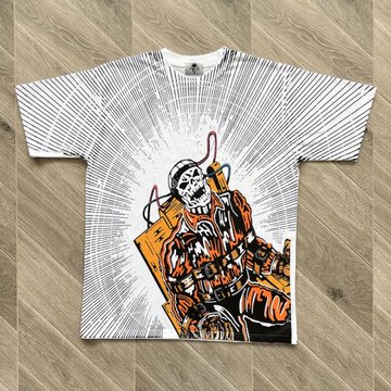 WL 歐美潮牌 All Over Print Electric Chair Tee機械骷髏短袖T恤