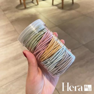 Hera 赫拉 韓國簡約清新純色髮圈/皮筋罐裝組