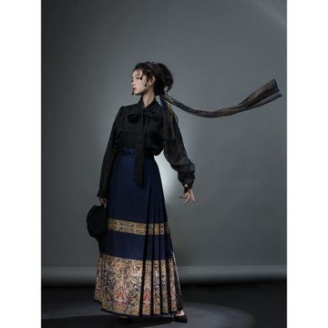 【洛神】棲月海棠原創明制漢服仿妝花馬面半身裙國風馬面裙女