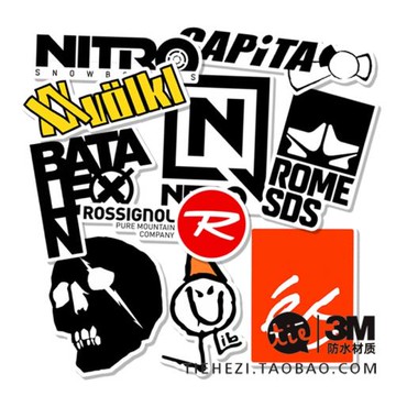 滑雪板頭盔貼紙 防水3M單板貼紙行李箱電腦吉他筆記本滑板潮牌貼