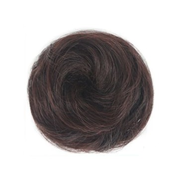 短捲髮爪夾式髮髻假髮  1個  棕黑色