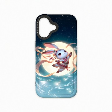 iPhone 16  殼 TRON IPhone 16 古風月亮兔子 太空殼 透黑款 手機殼