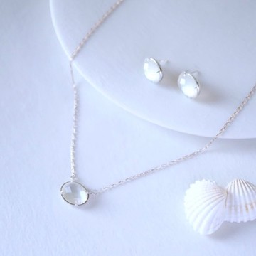 [Hi-Bi] SV925 珍珠母貝 × 石英 半套組