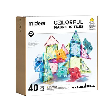 【OOYII吾憶】MiDeer多彩透光磁力片-動物叢林(40PCS)｜生日禮物、兒童禮物、聖誕禮物｜【快速出貨】