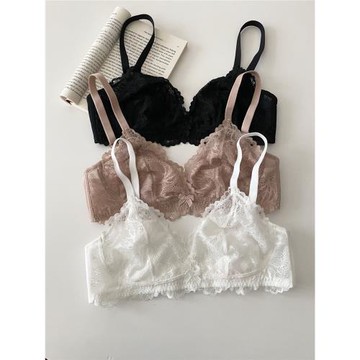 外貿歐美~仙氣蕾絲超薄軟杯無鋼圈女士文胸性感舒適顯胸小內衣罩
