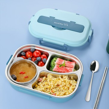 304不銹鋼餐盤家用分格學生大人分隔飯盤食堂個人專用餐具碗居家用品 廚房小物