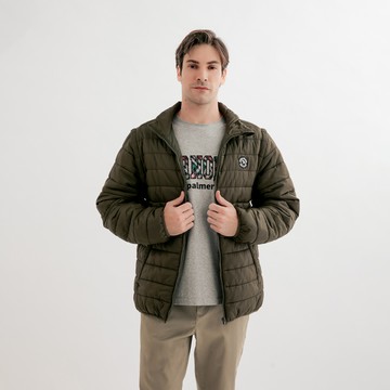 男裝-可拆袖保暖鋪棉外套-橄欖綠