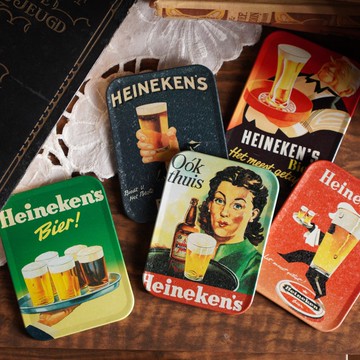 荷蘭Heineken金屬軟木杯墊5入組