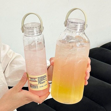 出行必備🌸日系隨行杯 冰霸杯 水壺 水瓶 保冷杯 環保杯 車載保溫杯 大容量保溫杯 透明水杯塑料杯ins高顏值隨手杯