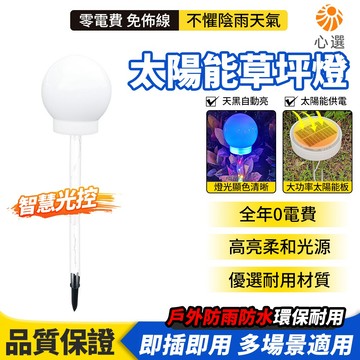 【HeartPick心選】太陽能燈圓球地插燈 草坪燈 庭院氛圍燈 造景燈 步道夜燈 太陽能景觀燈 太陽能球泡燈LED