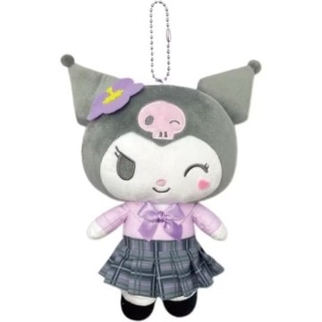 【震撼精品百貨】酷洛米_Kuromi~Sanrio 日本SANRIO三麗鷗 酷洛米絨毛玩偶收納包附扣環-高校款L*16054
