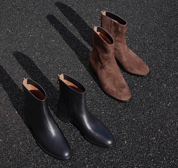 以簡馭繁 中跟切爾西中筒短靴 手工製