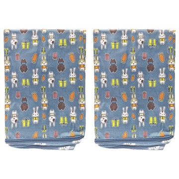 多尺寸棉被收納神器 - 藍小兔  防潮耐用  大(58 x 38 x 22cm)  2個