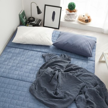 Dranche 升級版三折折疊床墊  7cm  淺海軍藍  單人