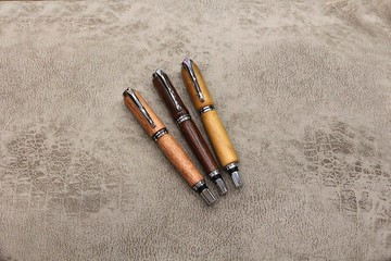 木手工筆 木製筆 木質筆 鋼珠筆 (銀色款)
