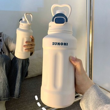 保溫杯大容量不鏽鋼咖啡杯便攜噸噸桶學生水杯子男女高顏值壺