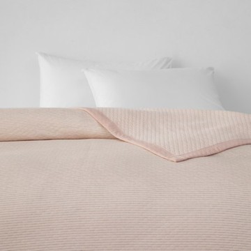 奧可利條紋純棉針織毯 單人