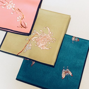 自慢堂清夢方茶巾 菊花/梅花/蝴蝶