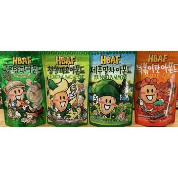 🇰🇷 韓國 HBAF 杏仁巧克力 120g｜辣炒年糕／濟州抹茶／青陽美奶滋／烤洋蔥風味/焦糖鹽味/烤玉米