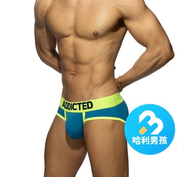 西班牙 Addicted 【台灣現貨】 孔雀藍撞色三角內褲(可當泳褲) 兩用功能 AD1428