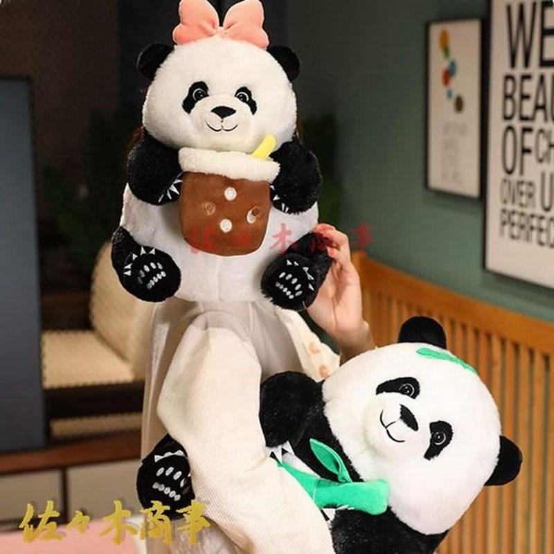 パンダぬいぐるみ リアル 高品質 プレゼントに最適癒しとインタラクティブ リアルパンダぬいぐるみ 全身ウール製 最高の手触り 最高の