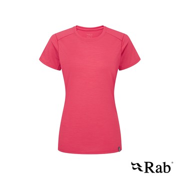 【RAB】Syncrino Base Tee Wmns 羊毛混紡排汗衣 女款 西瓜紅 #QBL31