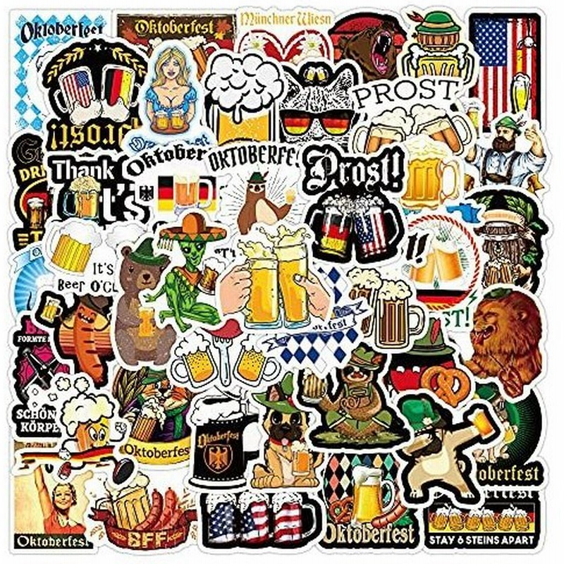 50枚 ビールステッカーセット スーツケースステッカー 防水シール バイクステッカー ステッカーコレクションマニア向け 通販 Lineポイント最大get Lineショッピング