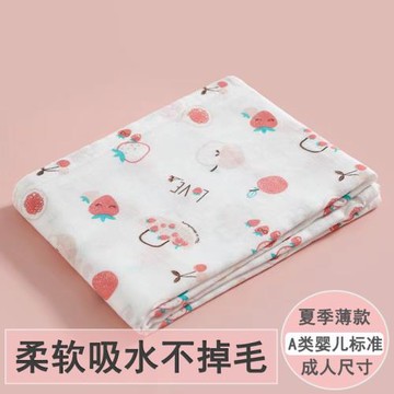 純全棉六層紗布浴巾大人女士2層夏天薄款天然竹纖維不掉毛便攜式