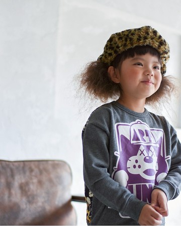 大衛衣 Harapeko Paint Print Leopard Print Cotton Character