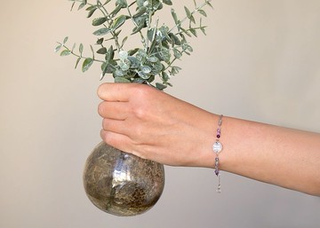 五月生日石，雙子座手鍊，螢石，925銀，母親節禮物