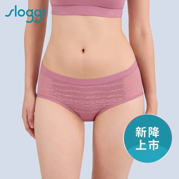 sloggi-自由舒暢系列蕾絲中腰內褲 迷人粉
