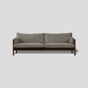 艾禮思木扶手沙發 三人 胡桃木 灰