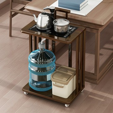 茶幾 免運熱銷 附發票 快速出貨 移動茶水櫃小茶臺實木茶桌茶幾客廳家用帶輪茶車全自動燒水壺一體