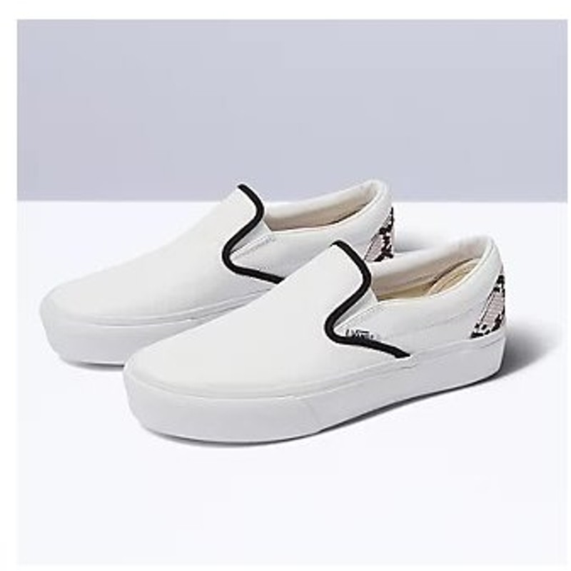 バンズ Vans Custom Slip On Classics Platform Leather カスタム スリッポン 厚底 Snake 蛇 へび柄 レザー ホワイト 白 スニーカー レディース メンズ 取り寄せ 通販 Lineポイント最大get Lineショッピング