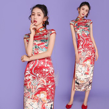 夏季蝕骨旗袍年輕款國風少女復古中國風軍閥太太改良版連衣裙