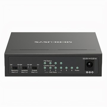 MERCUSYS 水星網路 MS106LP  6-Port 10/100Mbps 桌上型交換器  4-Port PoE+  40W PoE 預算  金屬外殼  1個
