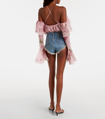 Blumarine Embellished denim shorts