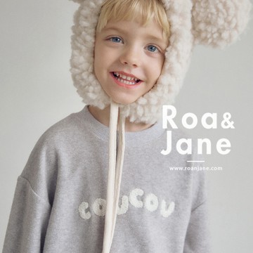 韓國專櫃 RoanJane 麻灰絨毛感COUCOU大學T