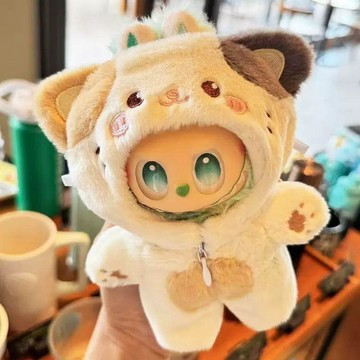 可愛娃衣 娃娃新衣服 娃娃也要穿新衣服 僅娃衣 揹帶動物站款娃衣套裝10cm搪膠玩偶娃衣可愛毛絨玩具毛 書 娃娃衣服