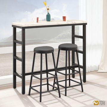 WAKUHOME 瓦酷家具傑恩斯灰橡木石面4尺吧台桌(不含椅)-寬120*深40*高104cm