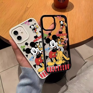 可愛米奇 不發黃 手機殼iPhone16 適用蘋果i15 14 13 12 11Plus iX保護殼 亞克力防摔殼