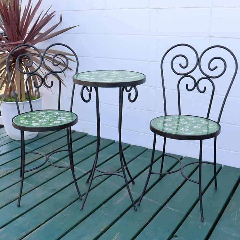 イタリア テーブルセット デイジー ガーデン 3点セット 39cm デイジー