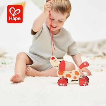 德國Hape 拖拉狗佩佩學步牽繩玩具