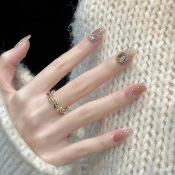 ✨Hannah✨冰透裸色氣質顯白穿戴甲純手作高級感成品甲假指甲貼片精緻穿戴甲 JMHL