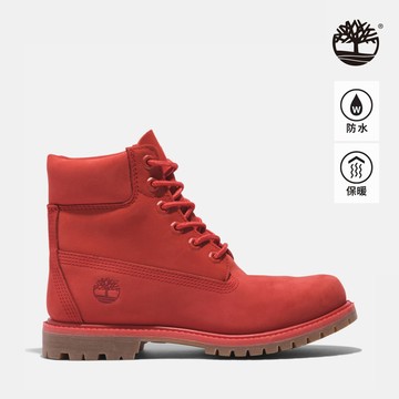 Timberland 女款紅色磨砂革50週年紀念款6吋防水靴|A2R6BDV8