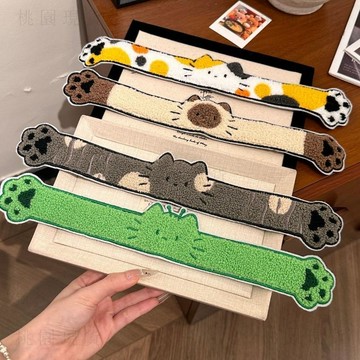 現貸731🚚軟萌卡通抱抱貓 長條魔術貼髮箍 甜妹碎髮整理帶 洗臉化妝髮飾 貓咪造型髮箍 可愛寵物頭飾 兩用設計髮帶軟萌卡